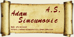 Adam Simeunović vizit kartica